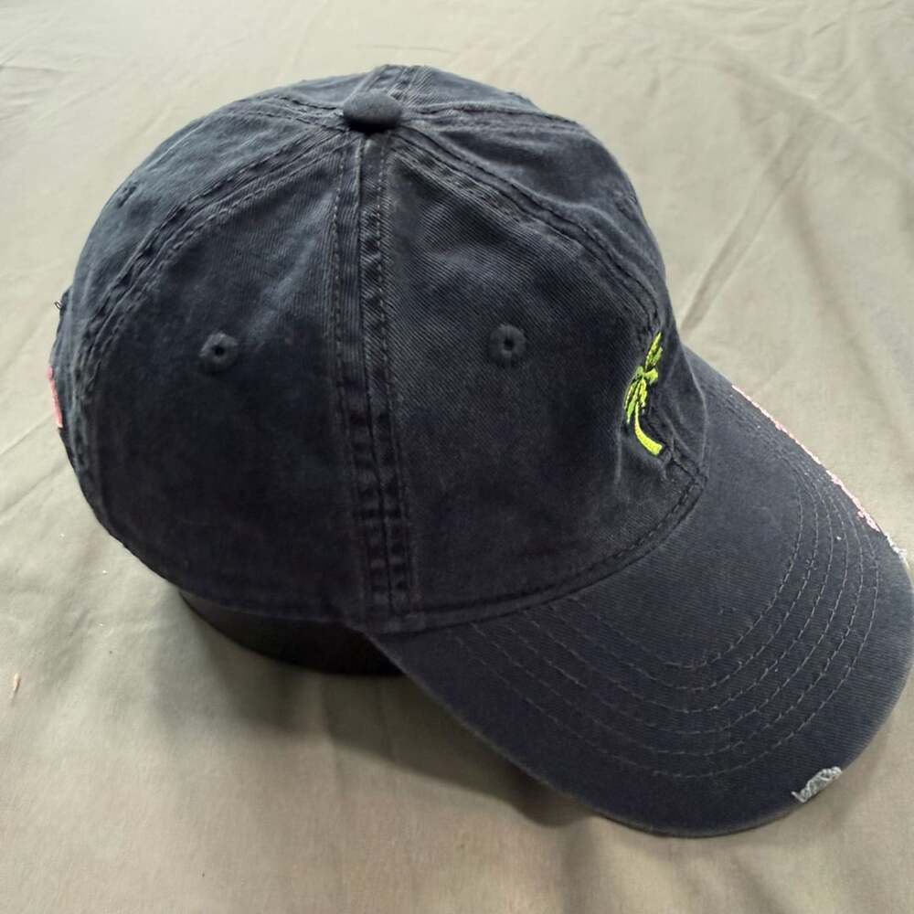 Simply Southern Black Distressed Palm Tree Baseball Cap Hat - Picture 4 of 8